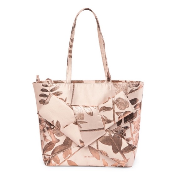 Ted Baker London Caiya Pink Splendour Jacquard Knot Shopper OS Rose Gold Tote - Picture 9 of 9